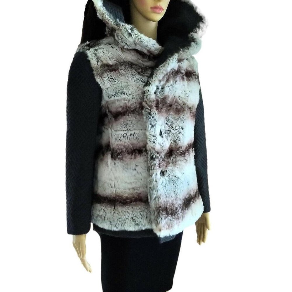 Custom Made Monaco Genuine Ermine Fur Après-ski Jacket Coact 38 6 M - Picture 3 of 10
